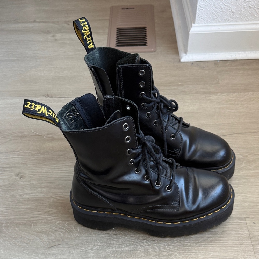 Dr. Martens Shiny Black Lace-Up Boots